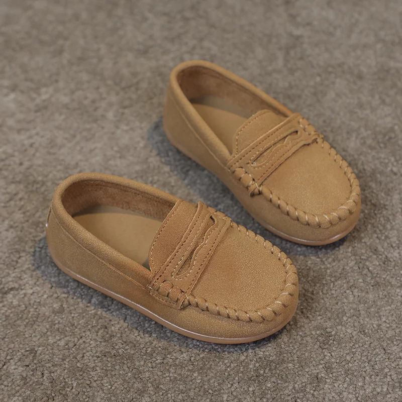 Boys Moccasins Shoes Fashion Solid Color Kids School Causal Shoes Breathable Non-slip Children Slip-on Flats Loafers Size 21-30 251215