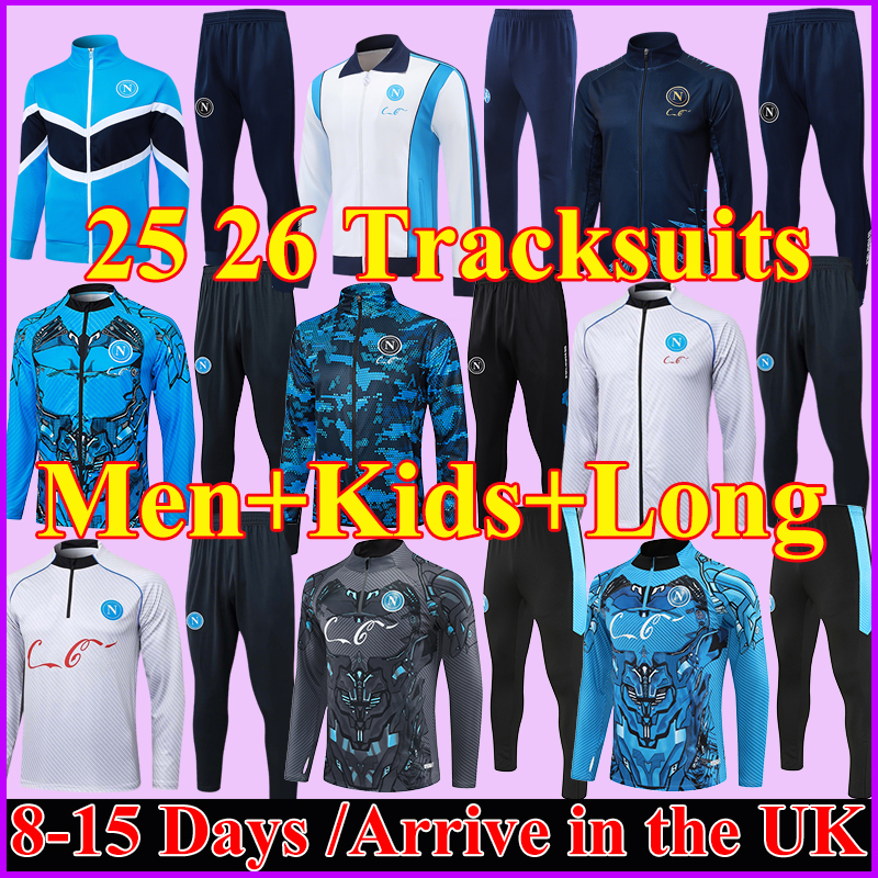2025 2026 SSC Napoli Football Jerseys CHEDDIRA LANG Naples 25 26 tracksuits DE BRUYNE LUKAKU NERES Training sets pre-match kit McTOMINAY Long Sleeve Men Adult Kids kit