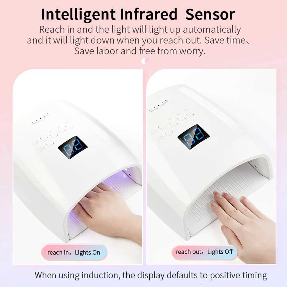 Wireless UV LED Nail Lamp 66W Lamp For Nail 33LEDS 7800mAh Rechargeable Curing Lamp with 4 Timer Settings Nail Art Manicure ToolT251216
