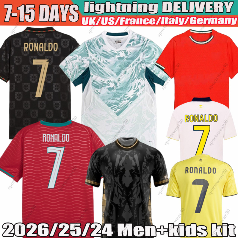 XXXL 4XL 2026 RONALDO Portugal Soccer Jerseys Al Nassr Jersey PEPE BERMARDO B.FERNANDES LEAO Ramos Dias Felix football shirt fans player version Men Kids kit