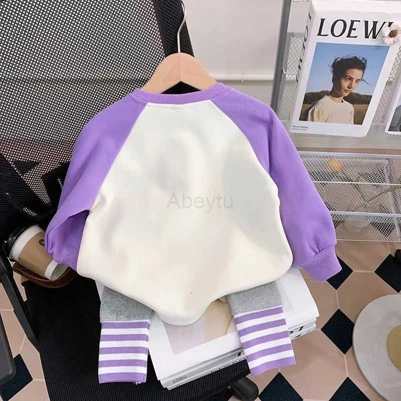 Sanrio Autumn Clothes Baby Girl Cartoon Sweater Top and Legging Pant Set Children Cotton Letter Pullover Sport Trousers 2pcs Suit H251216