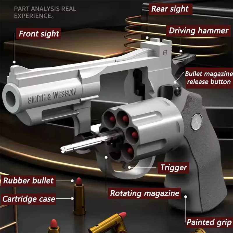Revolver Soft Bullet Toy Gun Mechanical Repeating 357 Pistol Shell Throwing ZP5 Boy Non Injury Fighting Weapon Toy Gift X251216