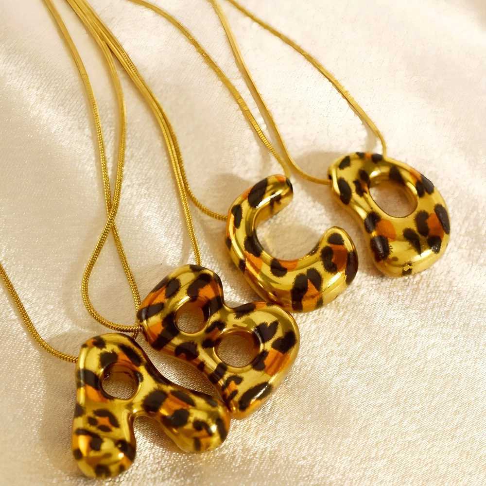 Hot Sale A- Z Chubby 26 English Letters Stainless Steel Pendant Necklace Gold Plated Snake Chain Necklace M251216
