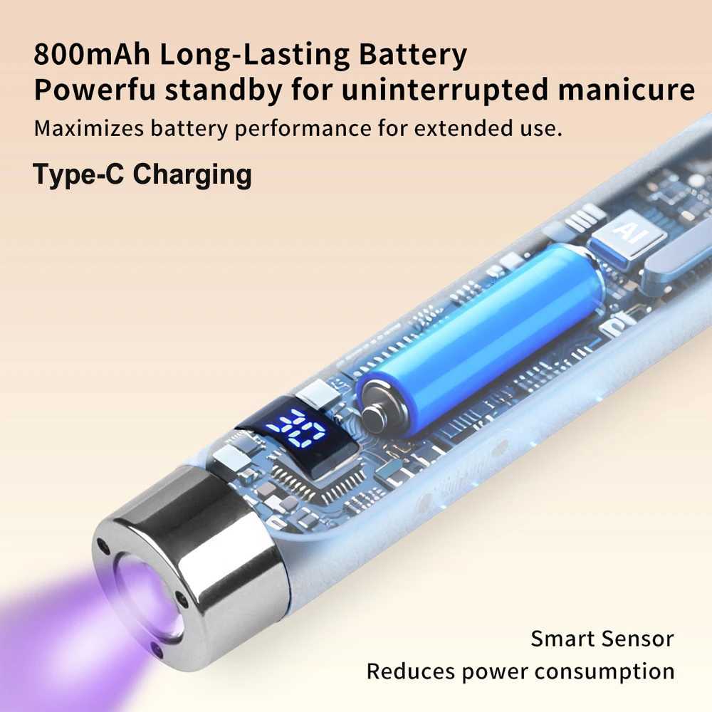 UV LED Nail Lamp with Smart AI SensorRechargeable Portable One-Character LightEffect Professional Manicure Device with DisplayT251216
