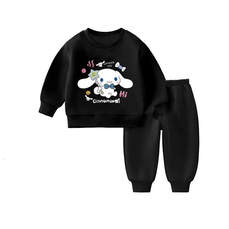 Sanrio Spring Autumn Childrens Casual Long Sleeve Sweatshirt Sets Boys Girls Pullover Pant 2pcs Suit Kids Sport Clothing Sets H251216
