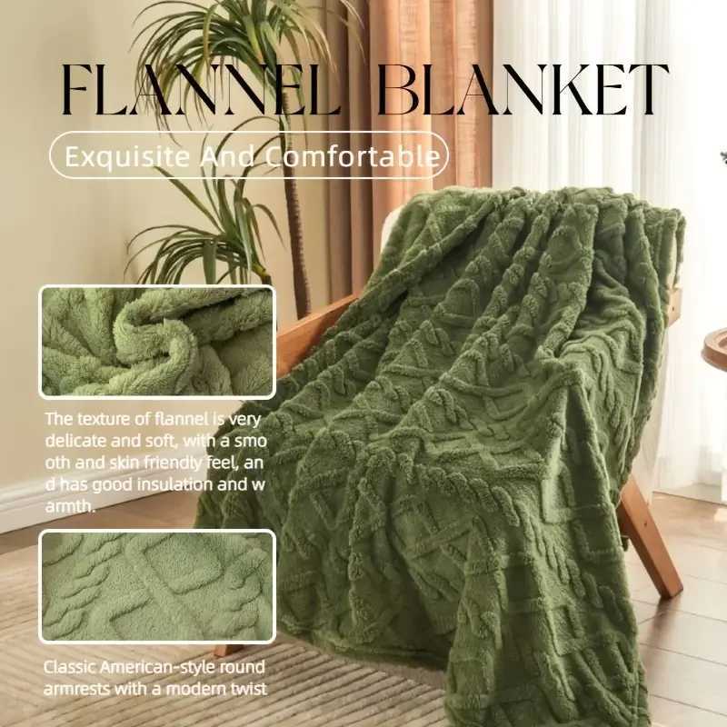 ltra-Soft 3D Plush 1pc Luxurious Fleece Blanket - Dense Weave for Exceptional Warmth Cozy Flannel Throw H251216 - view 6