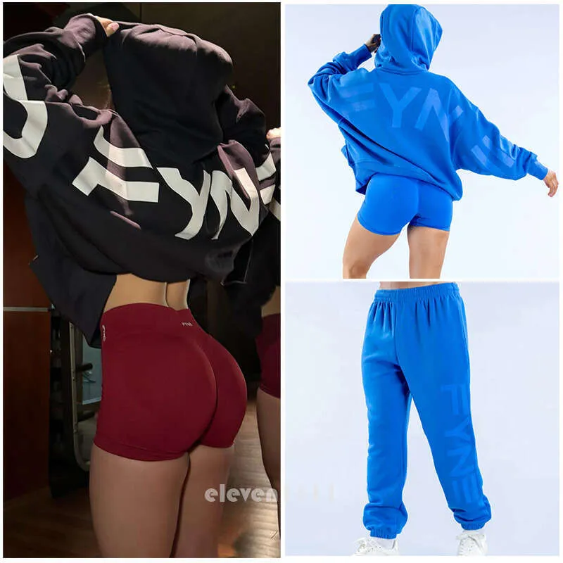 2-Piece High-Waisted Fitness Pleated dfynely jacket Impact Hoodie Pair with dyfne Set Shorts Low-Waist Ribbed Waistband Yoga dfynely set top Pants jacket
