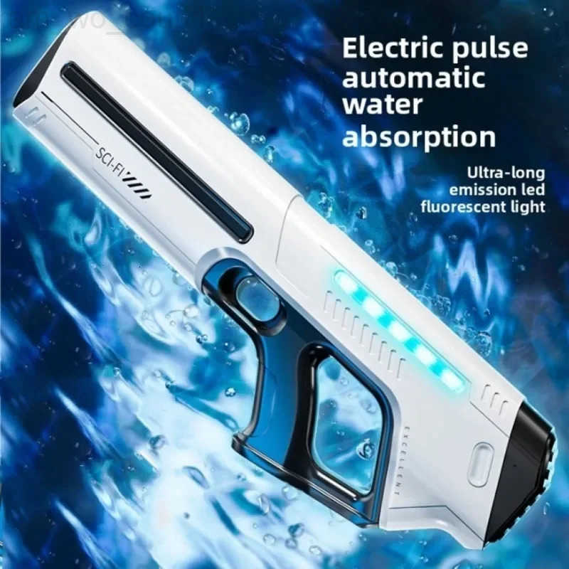 Childrens Fully Automatic Water Storage Gun Large Capacity Electric Water Absorbing Toy Gun Summer Outdoor Water Toy Gift H251216