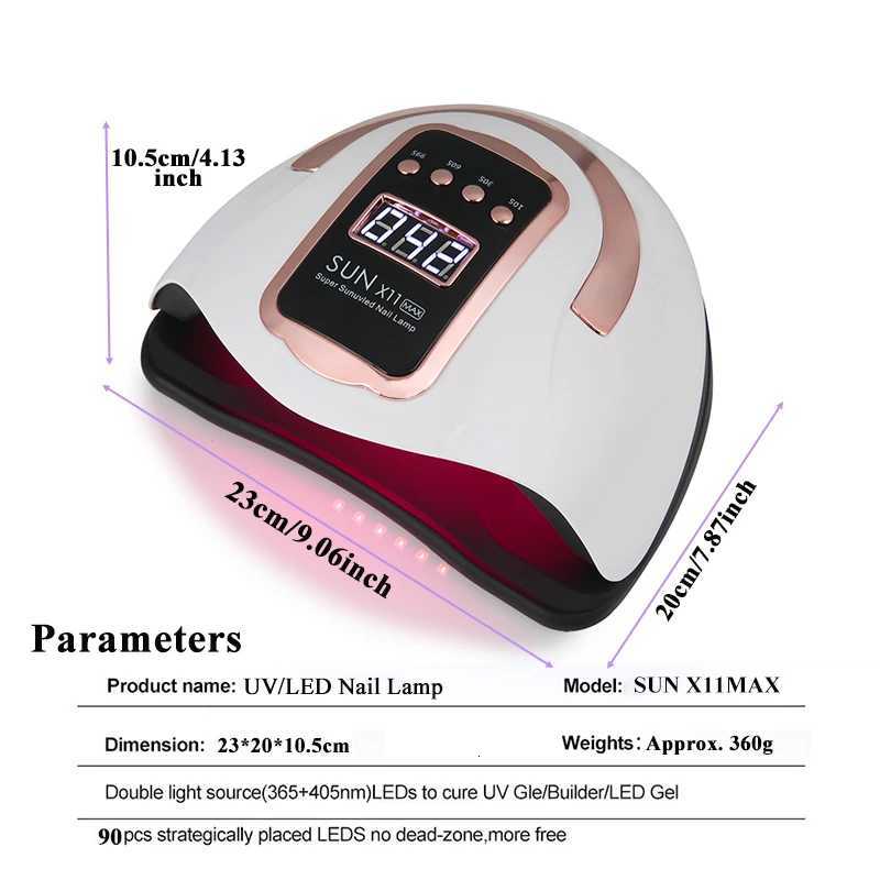 SUN X11MAX 90LEDs UV LED Nail Lamp Nail Curing Gel Polish Lamps For Home Salon Powerful LED Drying Lamps Professional Nail DryerT251216