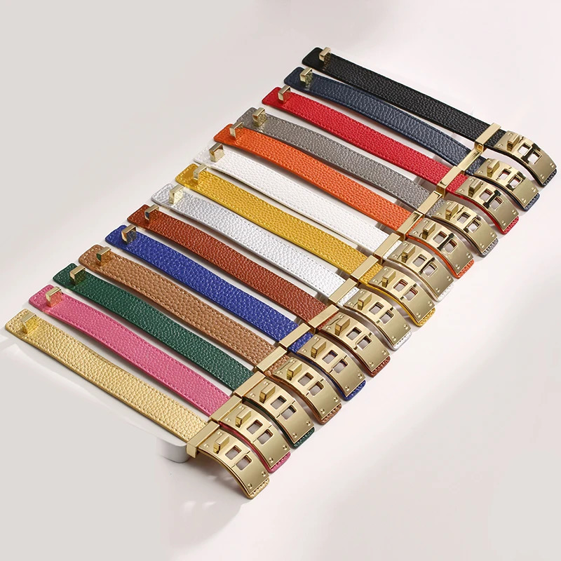 Kirykle Punk Luxury Jewelry for Women High Quality PU Leather Golden Bracelet Fashion Multilayer Wrap Bracelet Female Party Gift251212
