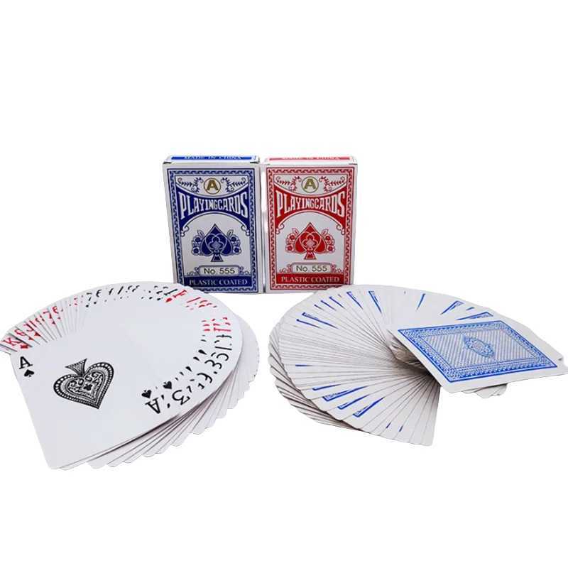 New 54 pieces/set Grey Core Paper King Deck Playing Cards Magic Tool Party Table Game Red Blue C251216