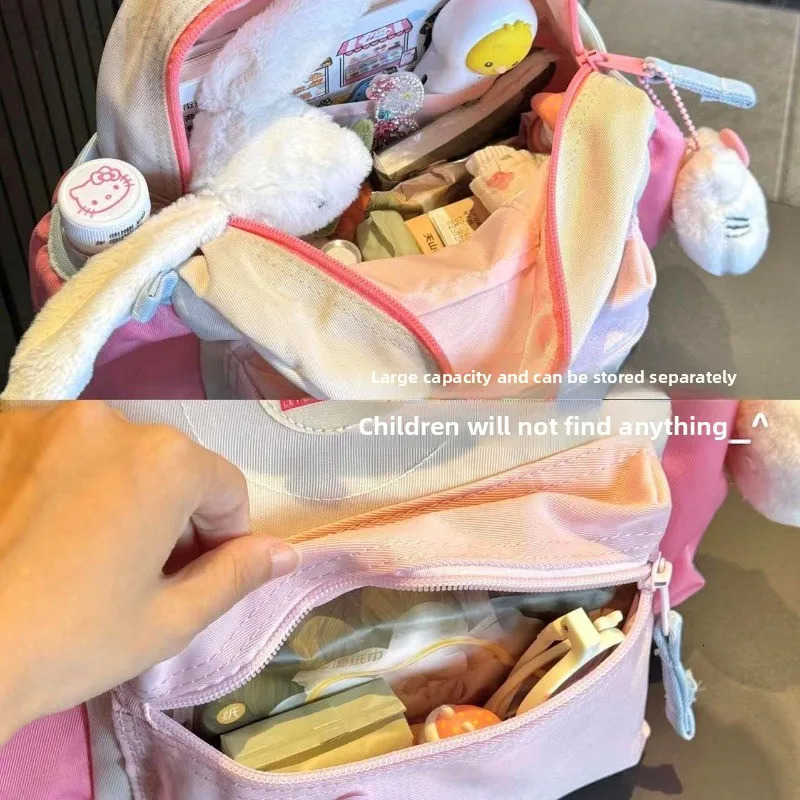 Sanrio Cute cartoon characters Hello kitty backpack Creative design Large capacity backpack Cute student schoolbag Cute holiday gift H251216