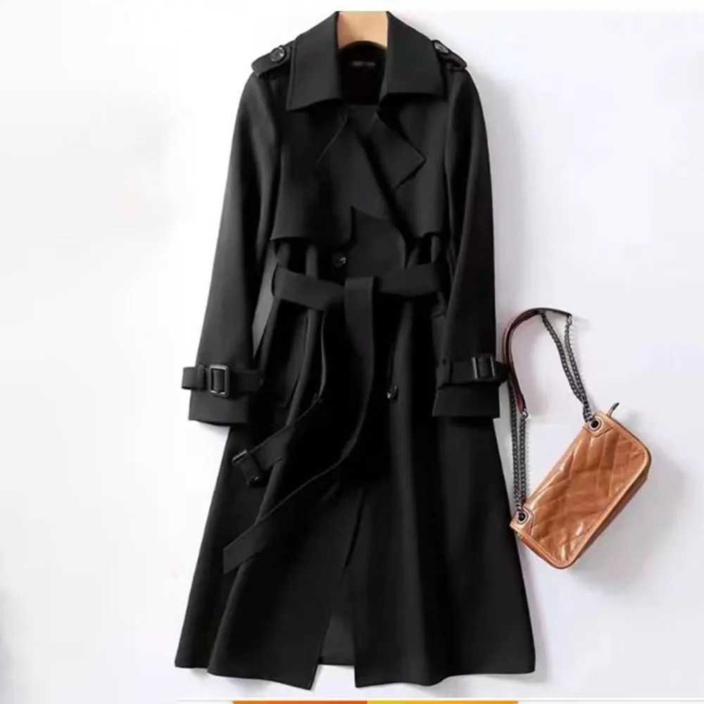 Winter Long Sleeve Trench Coat For Women 2024 Fashion Loose Office Lady New In Outerwears Jacket Coats Female Clothing AutumnT251216