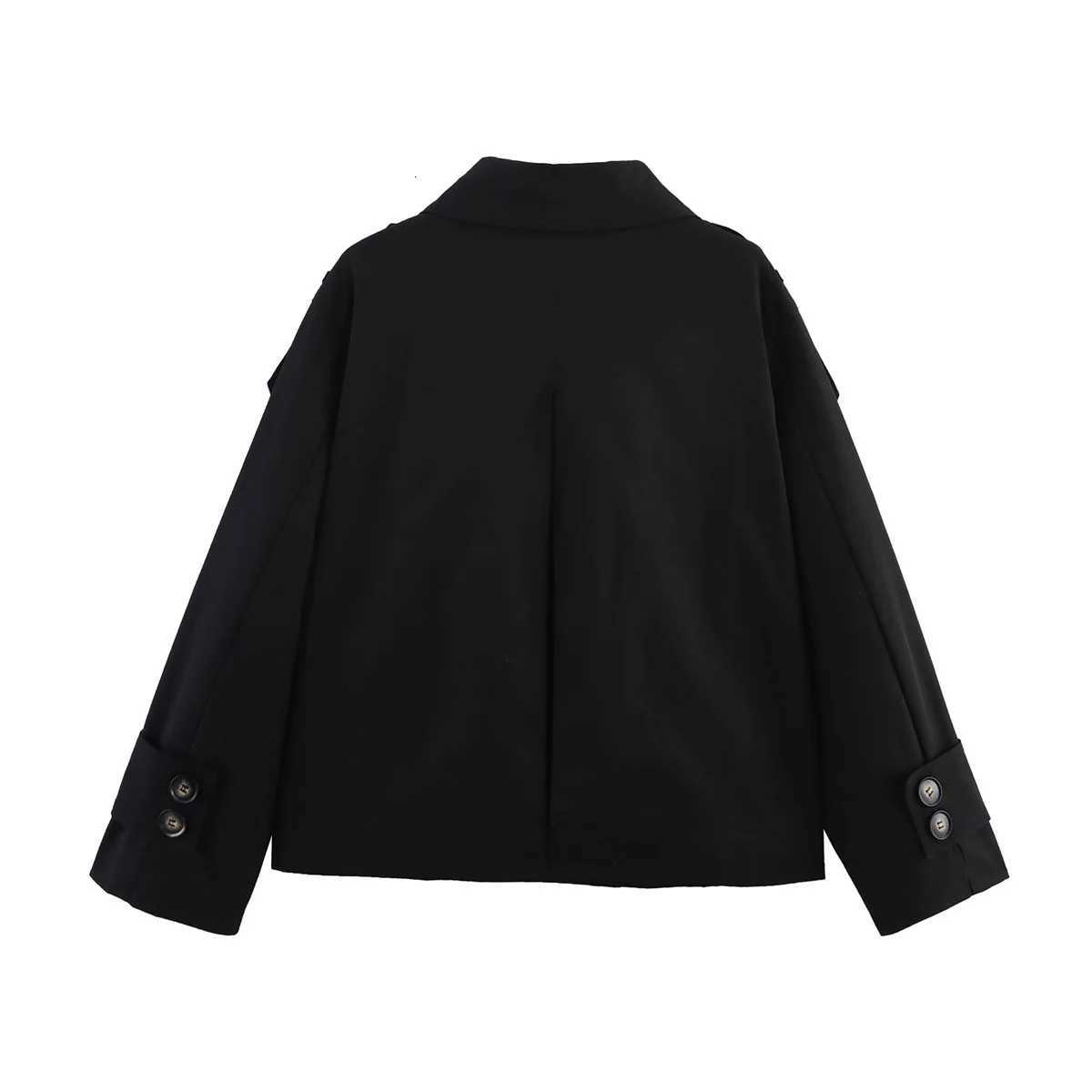 RARA2025 New Summer Womens Casual Temperament Simple Lapel Long Sleeve Fashion Double-breasted Trench CoatT251216