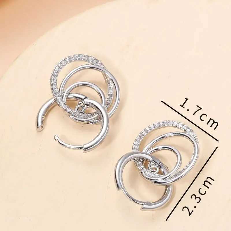 Womens Multi - Style Hoop Earrings Set - Rhinestone Heart Feather Pendant Earrings Fashion Party Daily Jewelry Accessories G251216