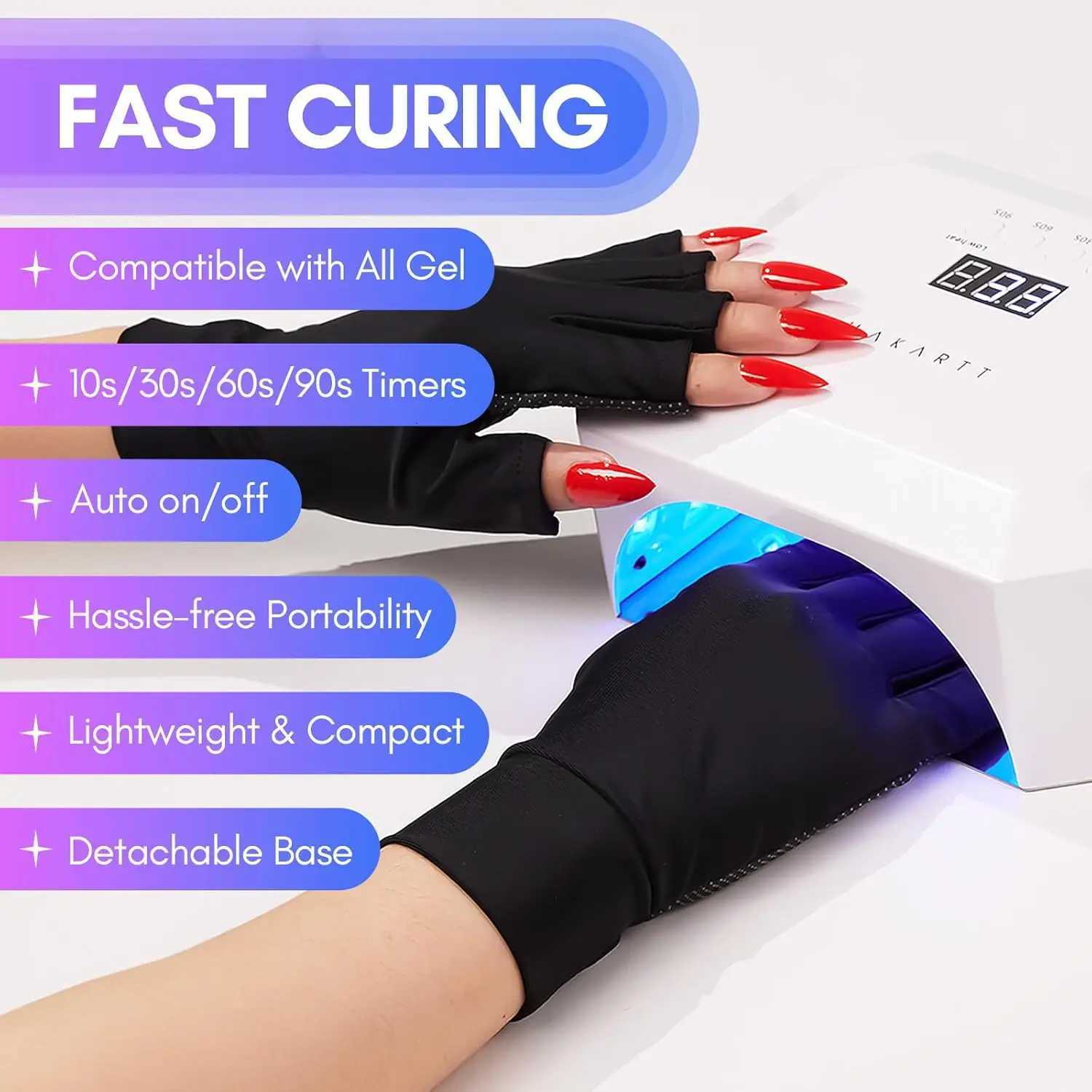 Makartt UV LED Nail Lamp for Nails Glue UV Light for Gel Poliah Rechargeable Aurora 36W Gel Lamp with 4 Timers Auto SensorT251216