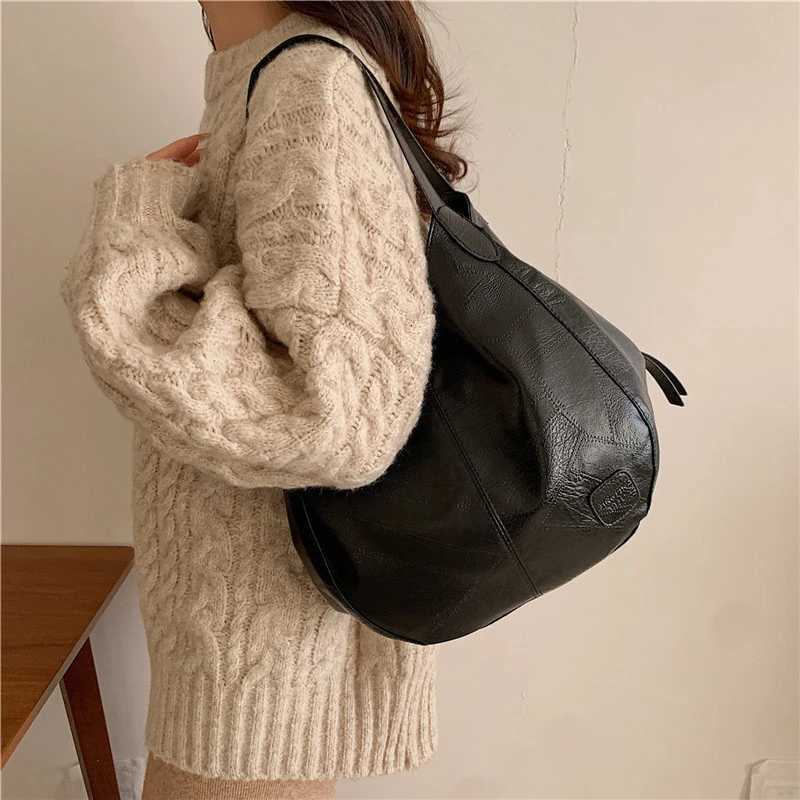 Vintage Womens Bag PU Leather Large Capacity Marble Grain Shoulder Bag Daily Commuter Handbag Shopping Totes M251216