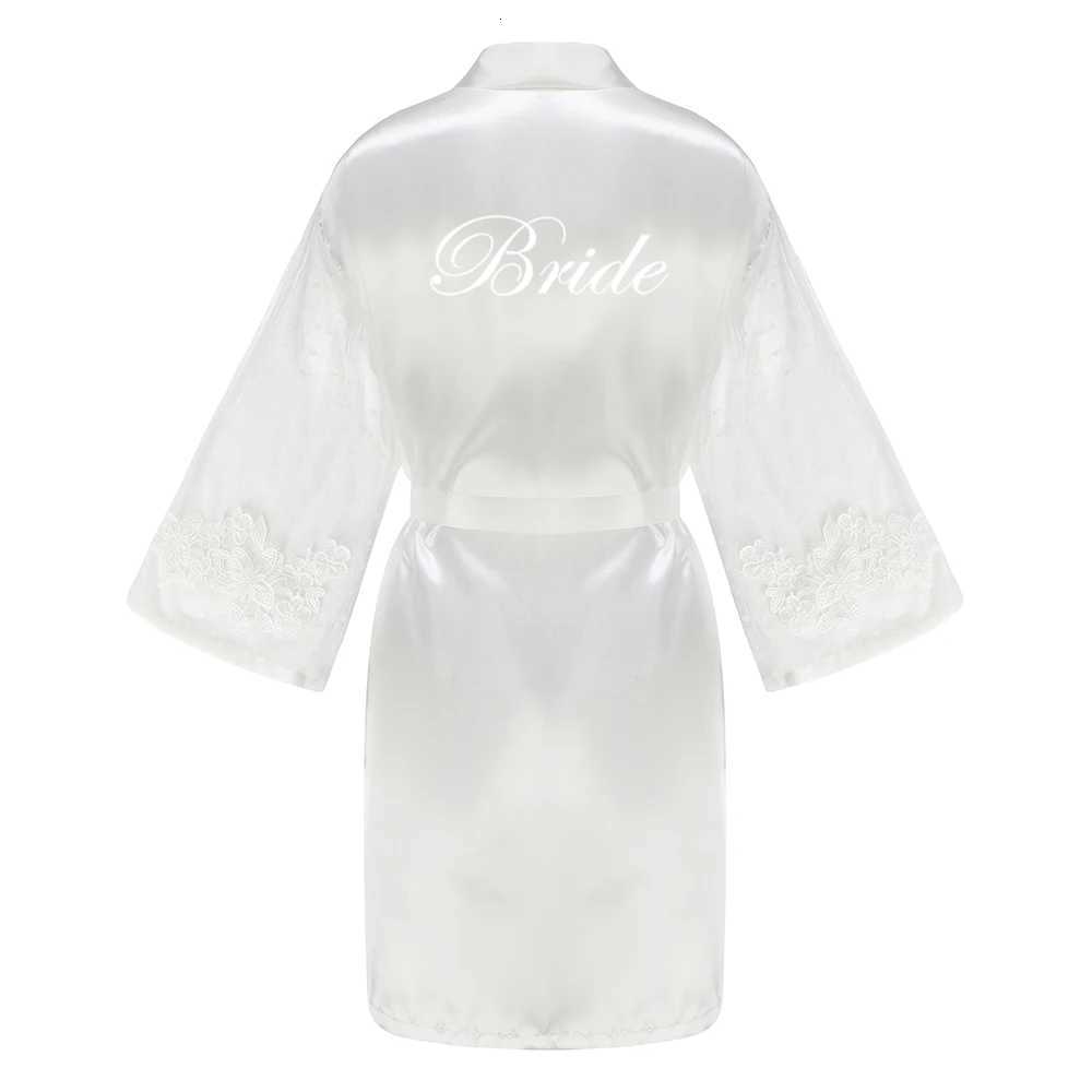 Caramel Wedding Bride Bridesmaid Robes Dressing Gown Sexy Women Bathrobe Night Shirts Short Women Kimono Mesh Sleeve C251216