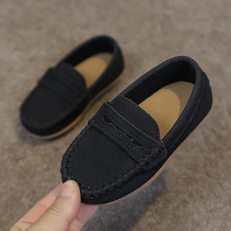 Boys Moccasins Shoes Fashion Solid Color Kids School Causal Shoes Breathable Non-slip Children Slip-on Flats Loafers Size 21-30 251215