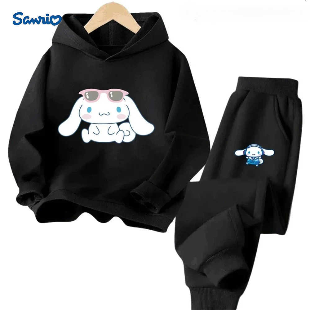 Sanrio Anime My Melody Cartoon Printed Childrens HoodieSports Pants Set Cute Casual Clothing H251216