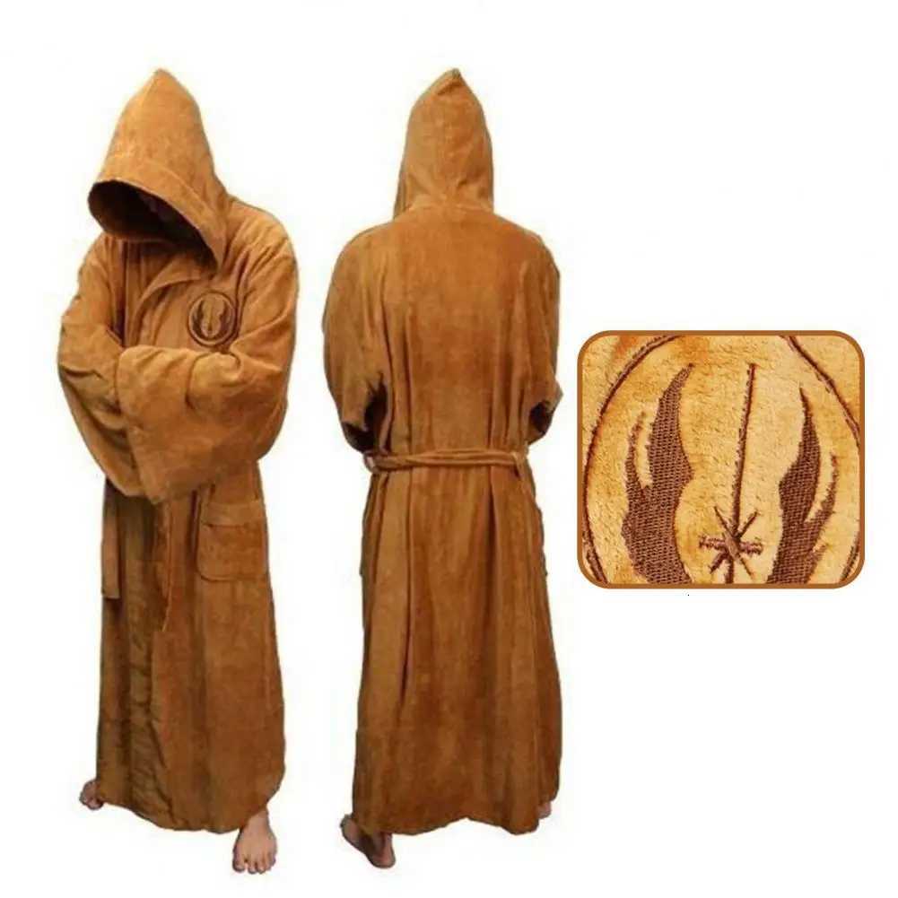 Popular Coldproof Pockets Nightgown Bathrobe Super Soft Male Bathrobe Star Pattern Pockets Robe Bathrobe for Home C251216