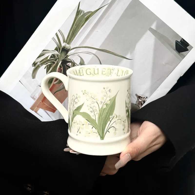 Design Inspired Cup High End Retro Oil Painting Wind Chime Flower g Ceramic He Off Coffee Cup H251215