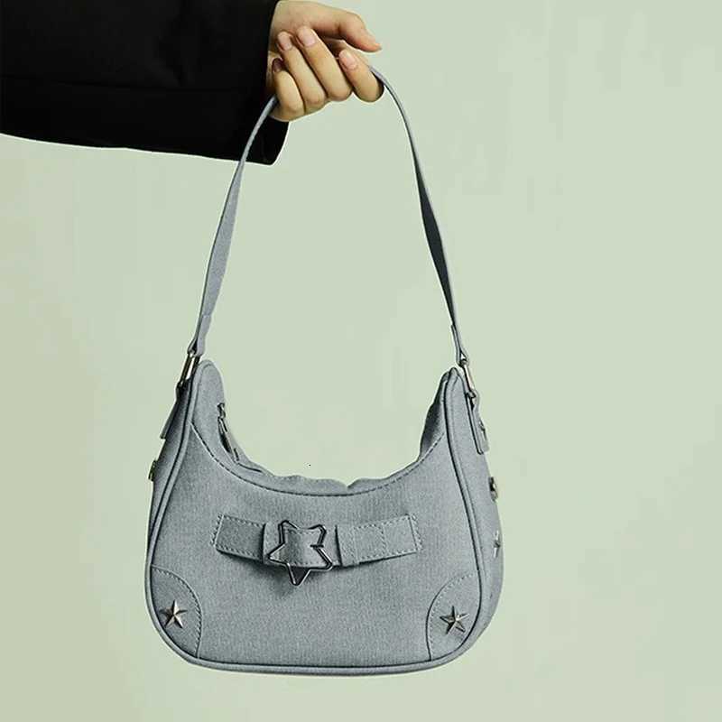 Vintage Casual Cute White Star Shoulder Underarm Tote Bag Ladies Sling Bags Leather Zip Purses Handbags For Women M251216