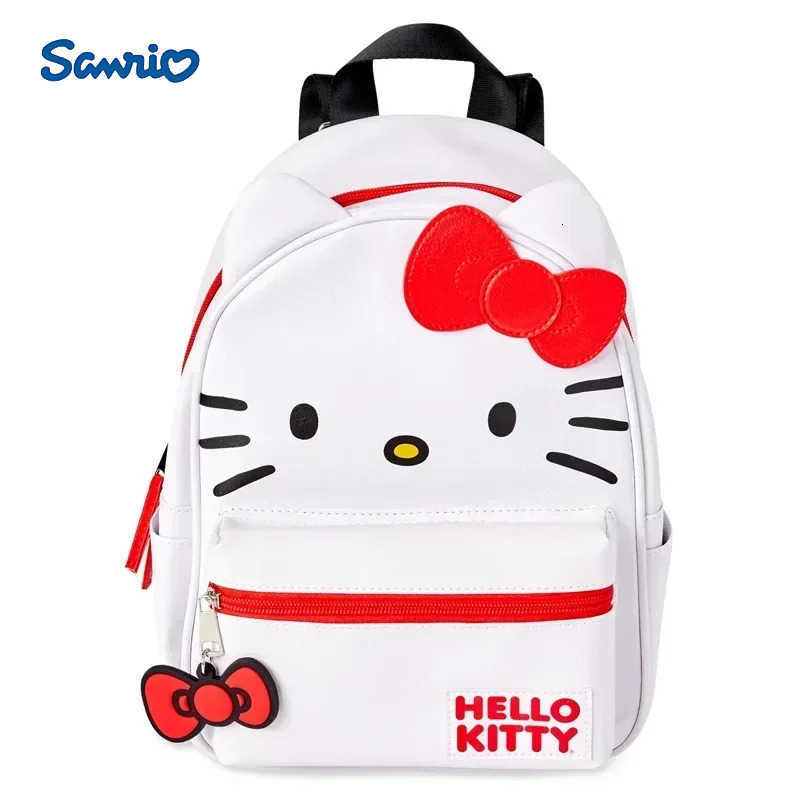 Sanrio Hello Kitty Cartoon Anime Figure Backpack Kuromi Student Schoolbag Girl Cinnamon My Melody Cute PU Leather Big Capacity Knapsack H251216