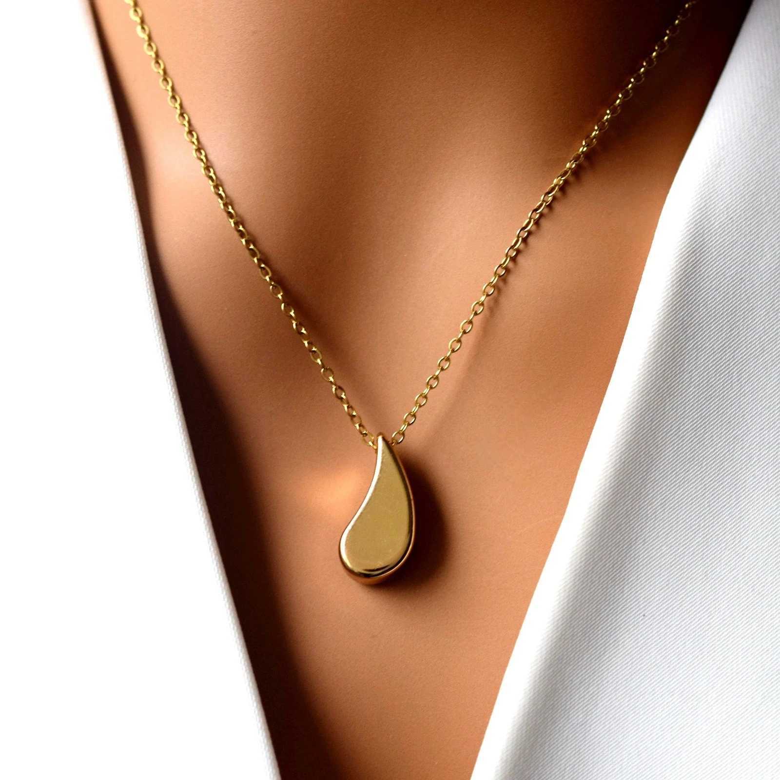 Water Drops Stainless Steel Necklace Distinctive Old Design Womens Accessories Gift M251216