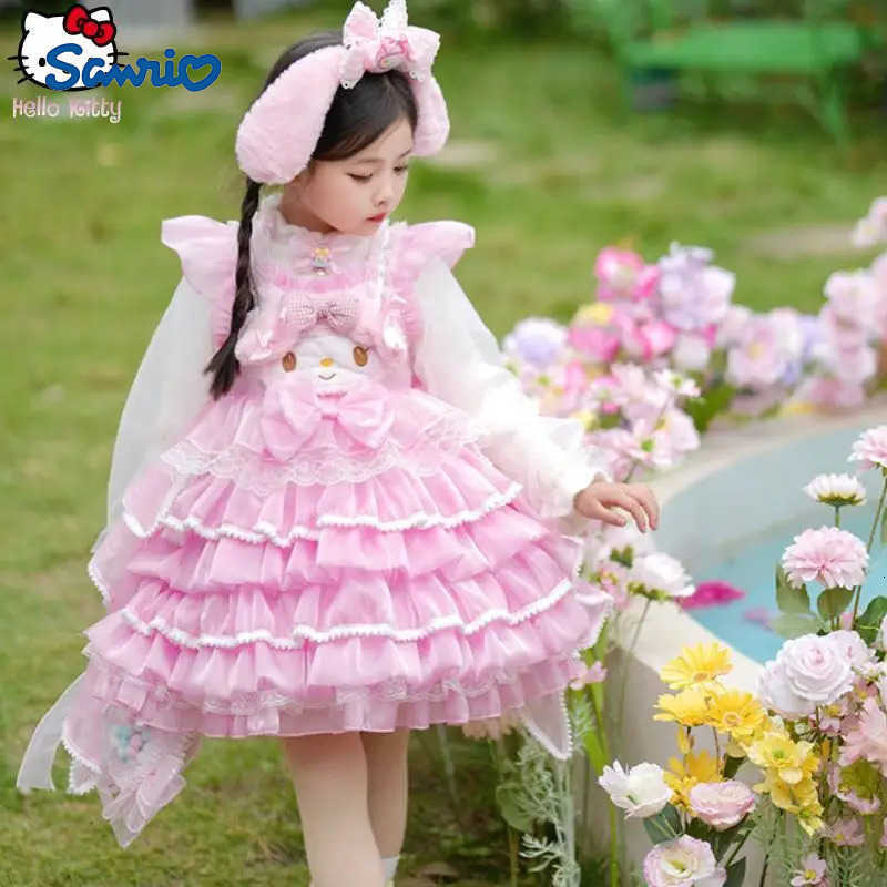 Sanrio Girl My Melody Halloween Puff Dress Kawaii Girl Lolita Princess Dress Cartoon Anime Autumn/winter New Christma Dress Gift H251216