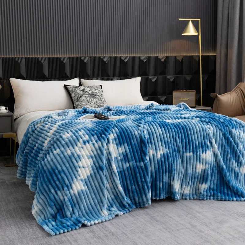 High Quality Blanket for Beds Tie Dyeing Warm Manta Single/Queen/King Flannel Fleece Thow Blanket Thick Warm Plaids Sofa Blanket H251216 - view 4