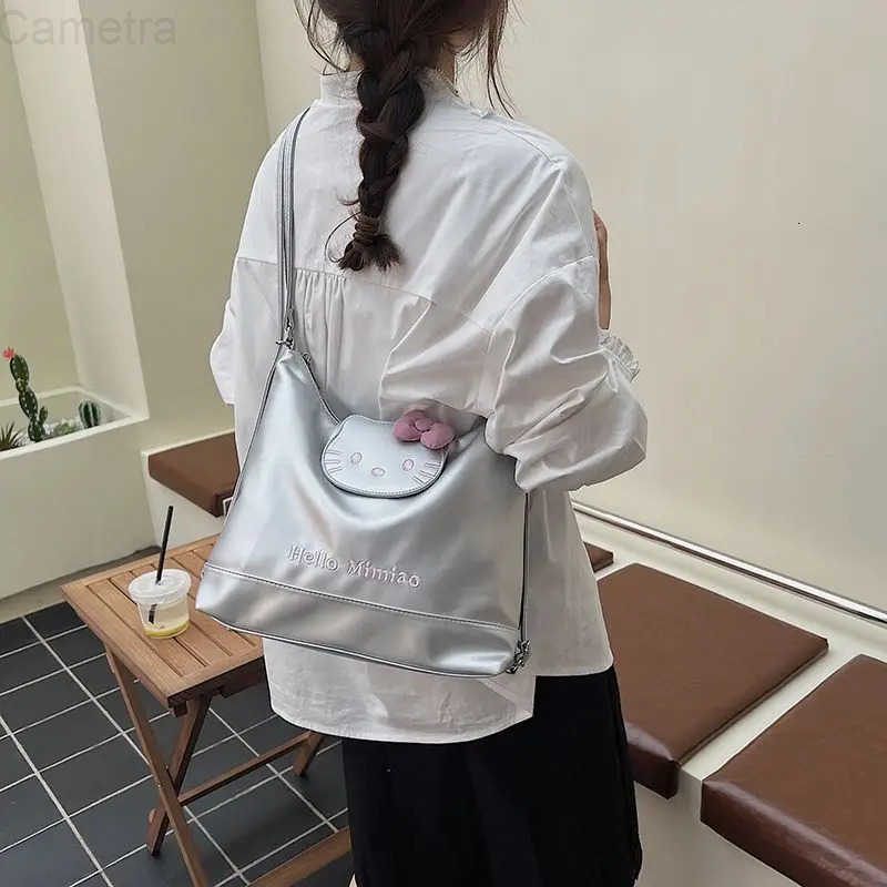 Sanrio Hot Shoulder Bag Hello Kitty Shoulder Bag Cute Large Capacity Fashion Sweet Style Student Girl Shop Tote Bag Shoulder Bag H251216