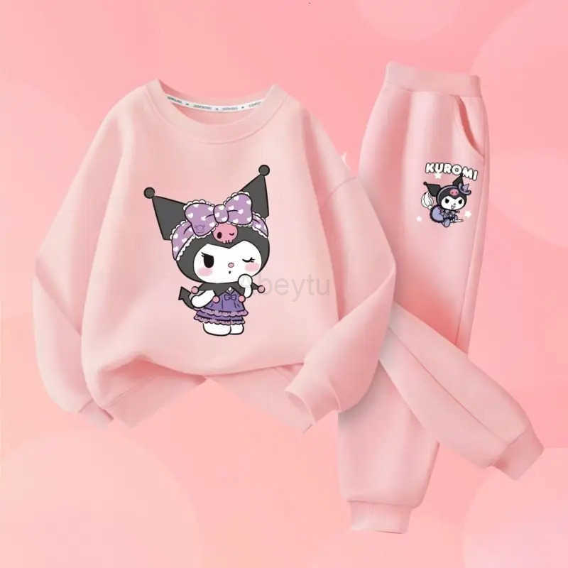 Sanrio Spring Baby Girls Fashion Cartoon Clothes Set Long Sleeve Sweatshirt and Pants 2 Pieces Set Casual Tops Bottom Outfit Set Wear H251216