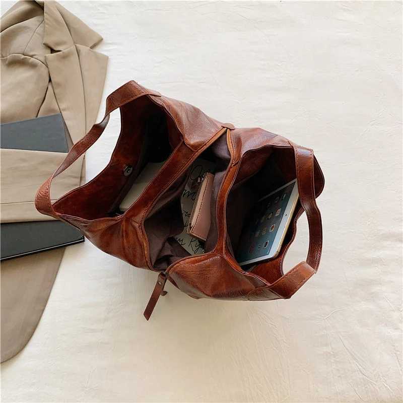 Vintage Womens Bag PU Leather Large Capacity Marble Grain Shoulder Bag Daily Commuter Handbag Shopping Totes M251216