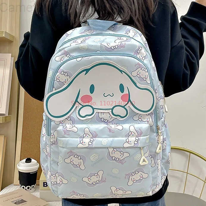 Sanrio Backpack For Women Cartoon Hello Kitty Kuromi Bookbag Student Teenager Girl Boy Nylon Shoulders Bag Schoolbag Kawaii Bags H251216