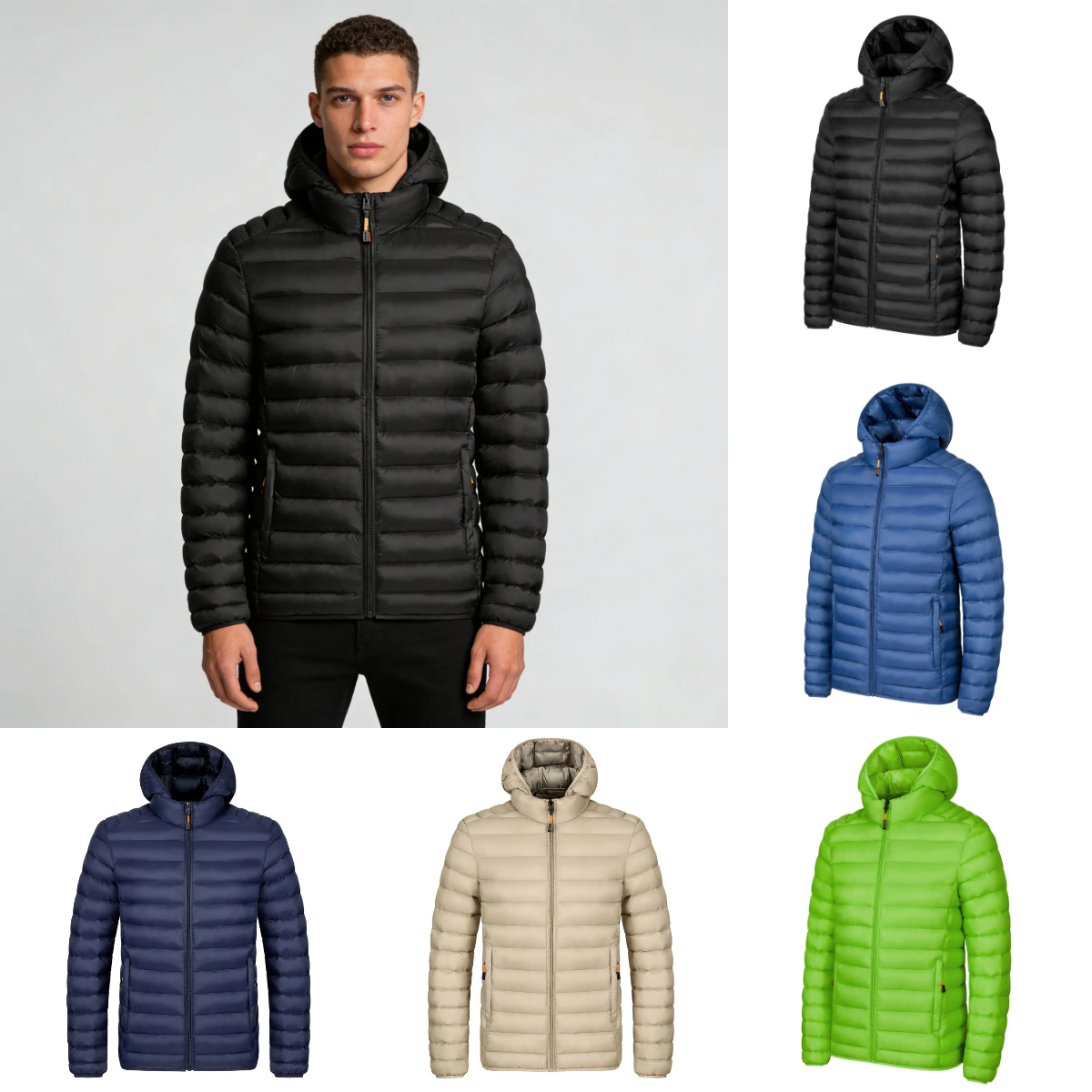 Designer Men's Down Lightweight Cotton Jacket For Autumn And Winter - Multiple Colors Stand-Up Collar & Hooded Design L-4XL