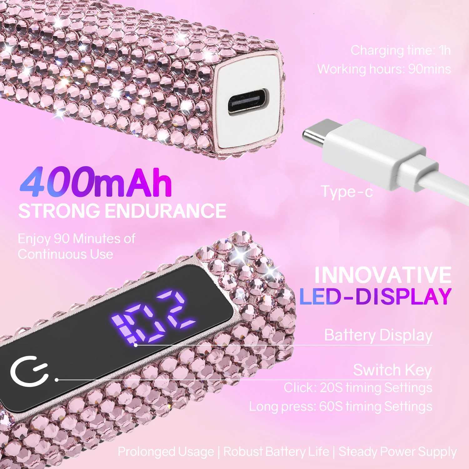 Portable Handheld Mini Nail Lamp For All Gel Polish Quick Dry USB Rechargeable Nail Dryer Machine UV LED Nail Lamp With DiamondT251216