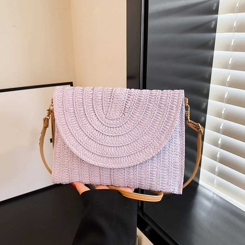 Summer Beach Straw Clutch Bag Cute Crossbody Bag for Women Travel Shoulder Bags Purse Ladies Casual Wicker Handbags M251216