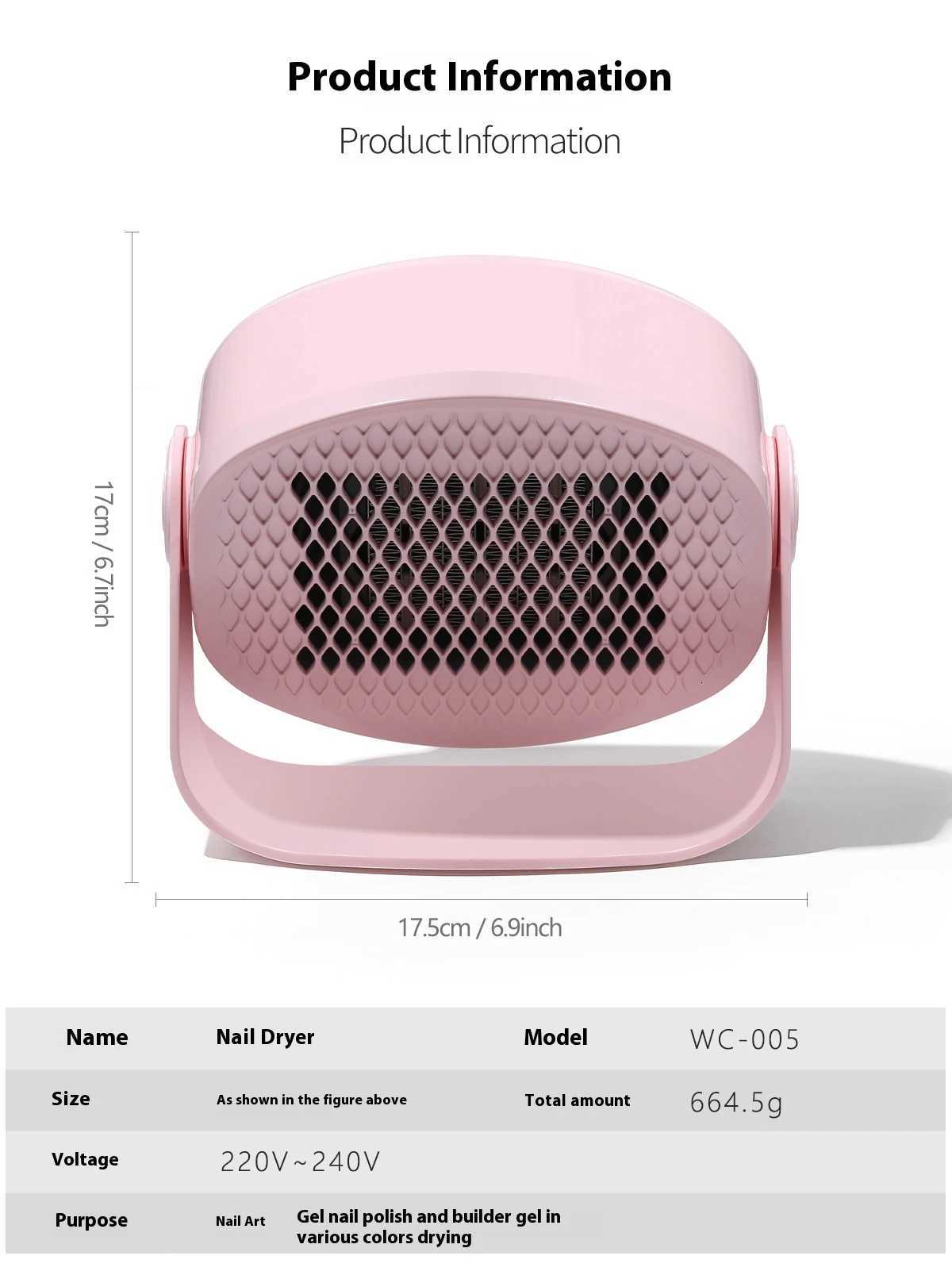 Gel Nail Polish Dryer 180 Rotating Nail Dryer Machine Hot Cold Blower for Quick Drying Nail Art Portable Hand Foot Nail CareT251216