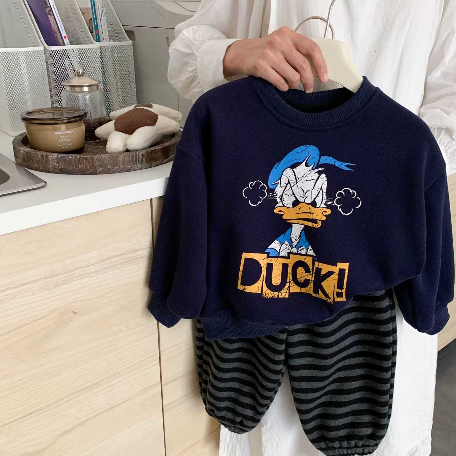 Disney Bora Bora children's fleece pullover sweater for 2025 boys' autumn clothes, warm pullover top for young children H250908