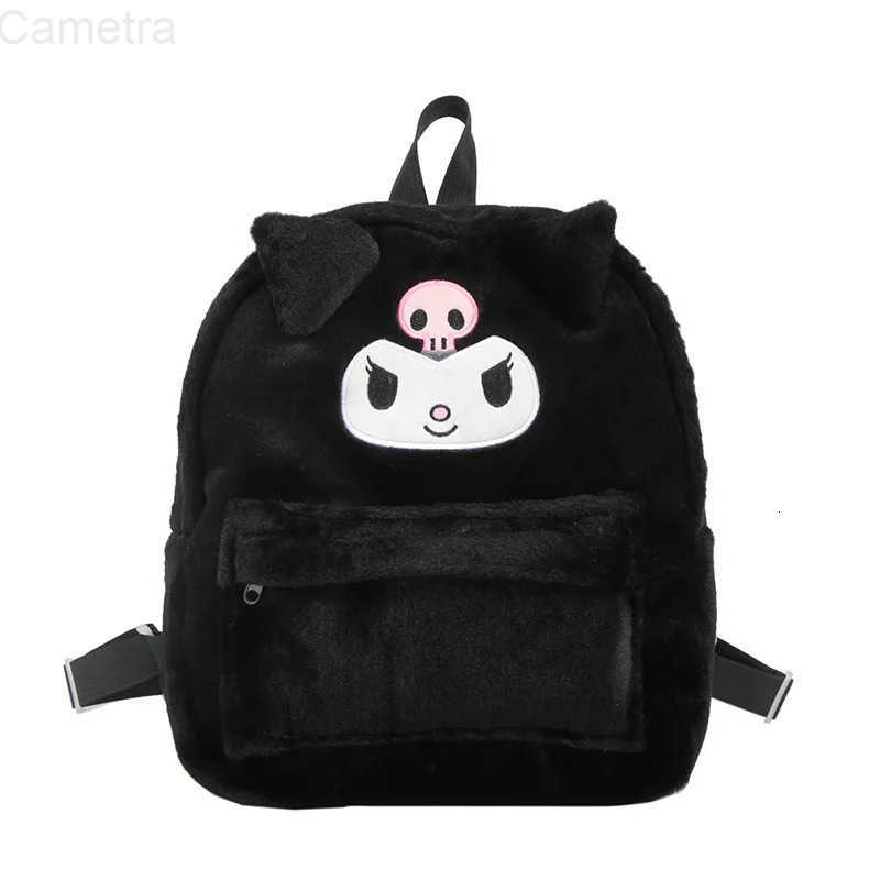 Sanrio New Cartoon Plush Backpack Kawaii Kuromi Melody Cinnamoroll Large Capacity Backpack Childrens Festival Gift H251216