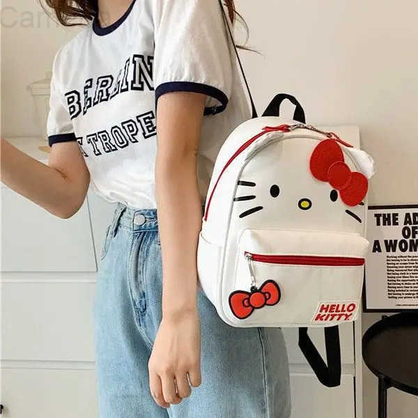 Sanrio Anime Kawaii Hello Kitty Cinnamoroll My Melody Kuromi Backpack Crossbody Messenger Bag PU Leather Kawaii Student Backpack H251216