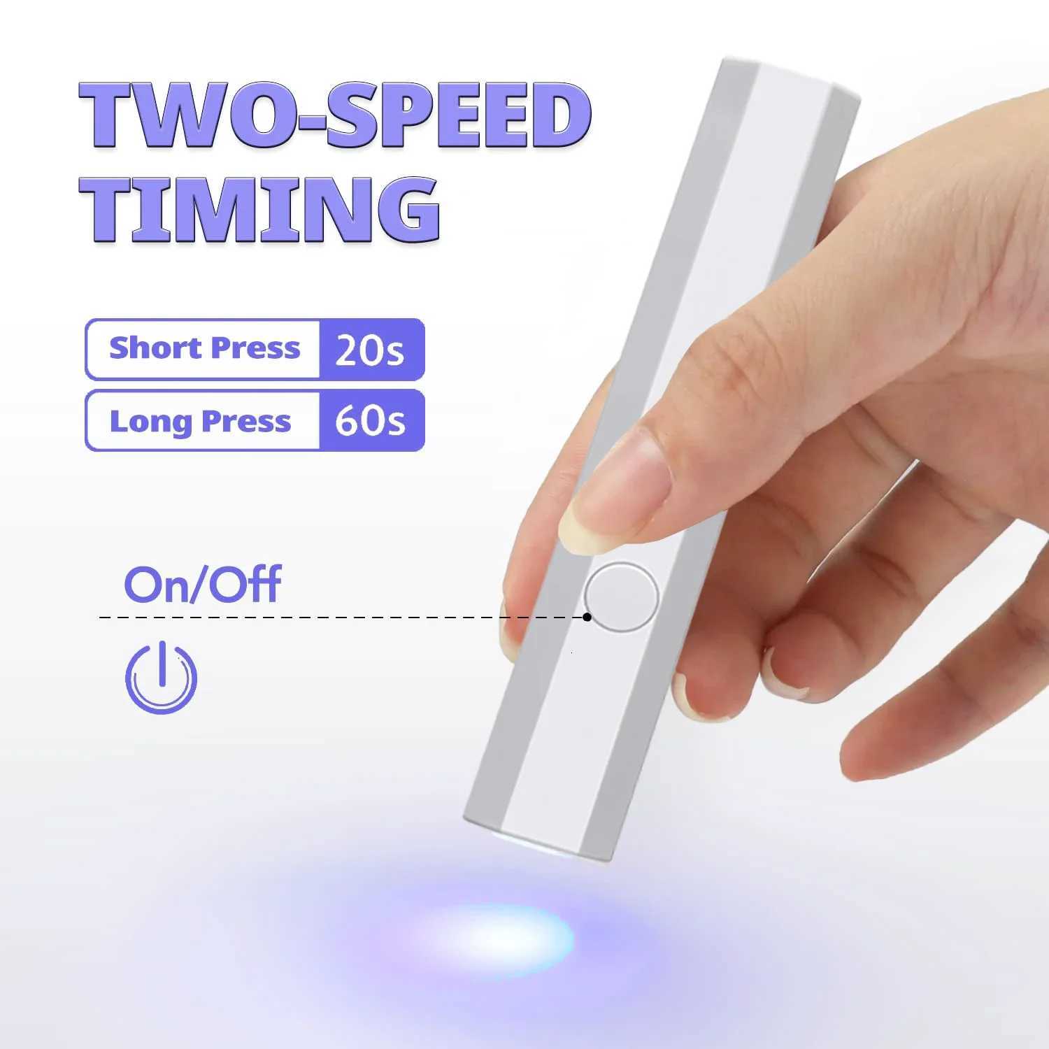 Portable Handheld Mini Nail Lamp For All Gel Polish Quick Dry USB Nail Dryer Machine UV LED Nail Lamp Mini Flashlight PenT251216