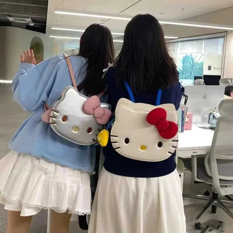 Sanrio In Stock Anime Peripheral Products Replica Hello Kitty Sweet Kawaii Girl Heart Backpack Large Capacity Commuting Bag For Gifts H251216