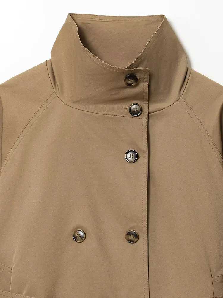 TFAFXY With Belt Women Jacket 2025 Autumn Long Sleeve Double Breasted Trench Coat Female Top Outerwear Y2KT251216