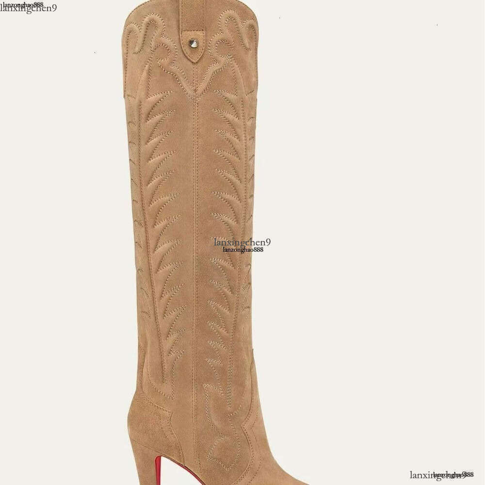 Top Designer red bd bottom boots Luxury Over the Knee Heels Boots Women's Classic Fashion Casual Luxury Heels Suede Brown Black Rivet heels desig