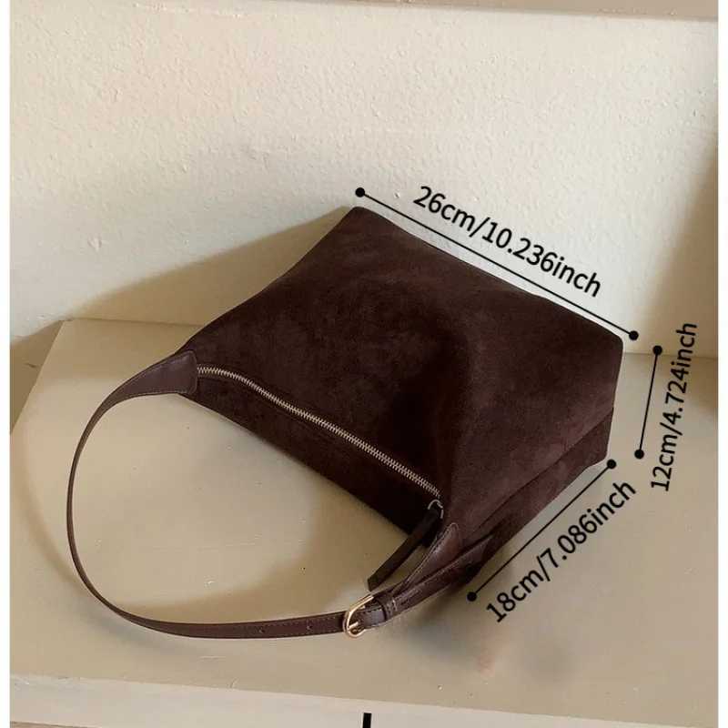 Autumn and Winter Korean Suede Simple Underarm Dumpling Bag Simple Commuting Imitation Suede Single Shoulder Handbag Cross M251216