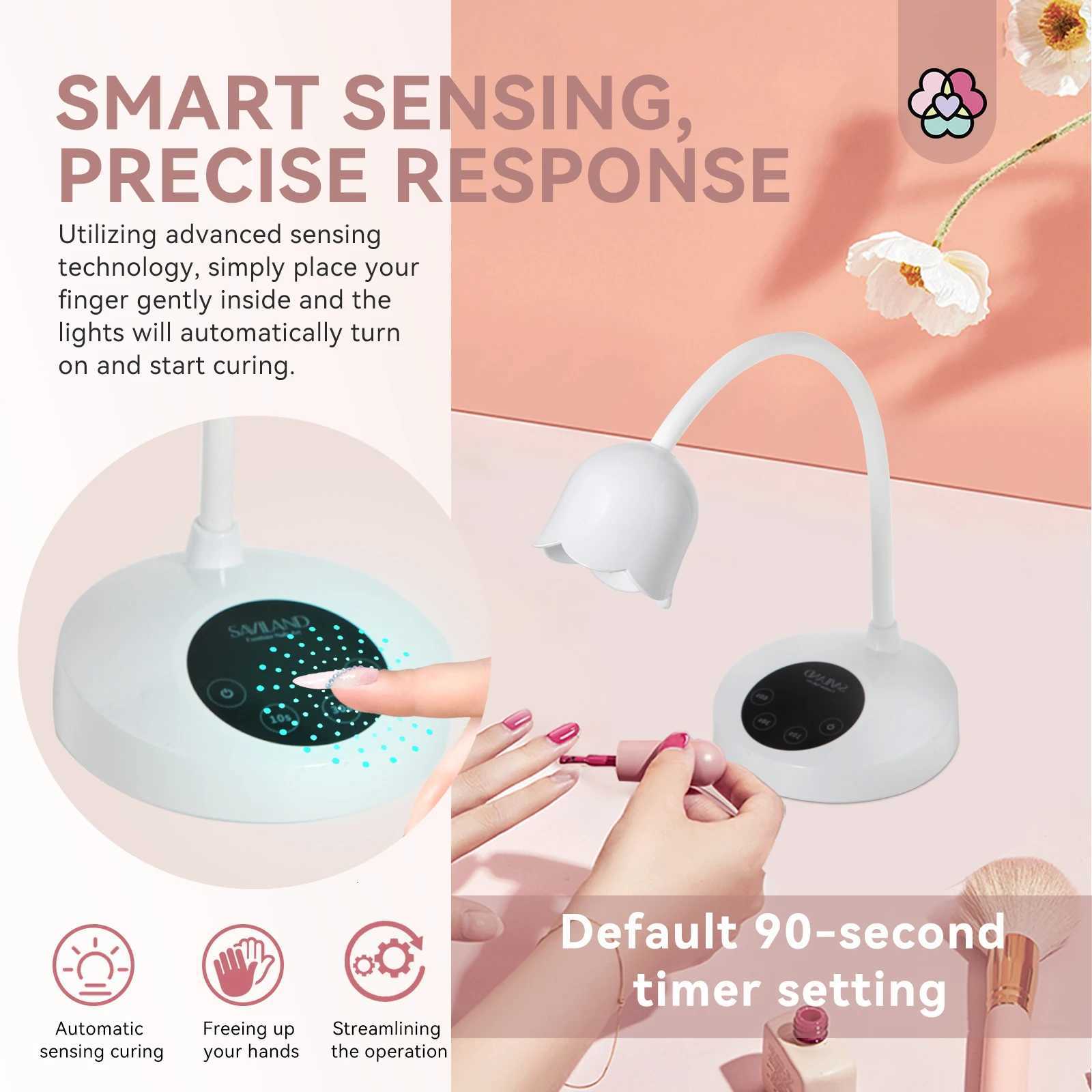 SAVILAND 30W Cordless UV LED Nail Lamp with Smart Sensor Professional Gooseneck Gel Nail Light for Home Salon ManicureT251216