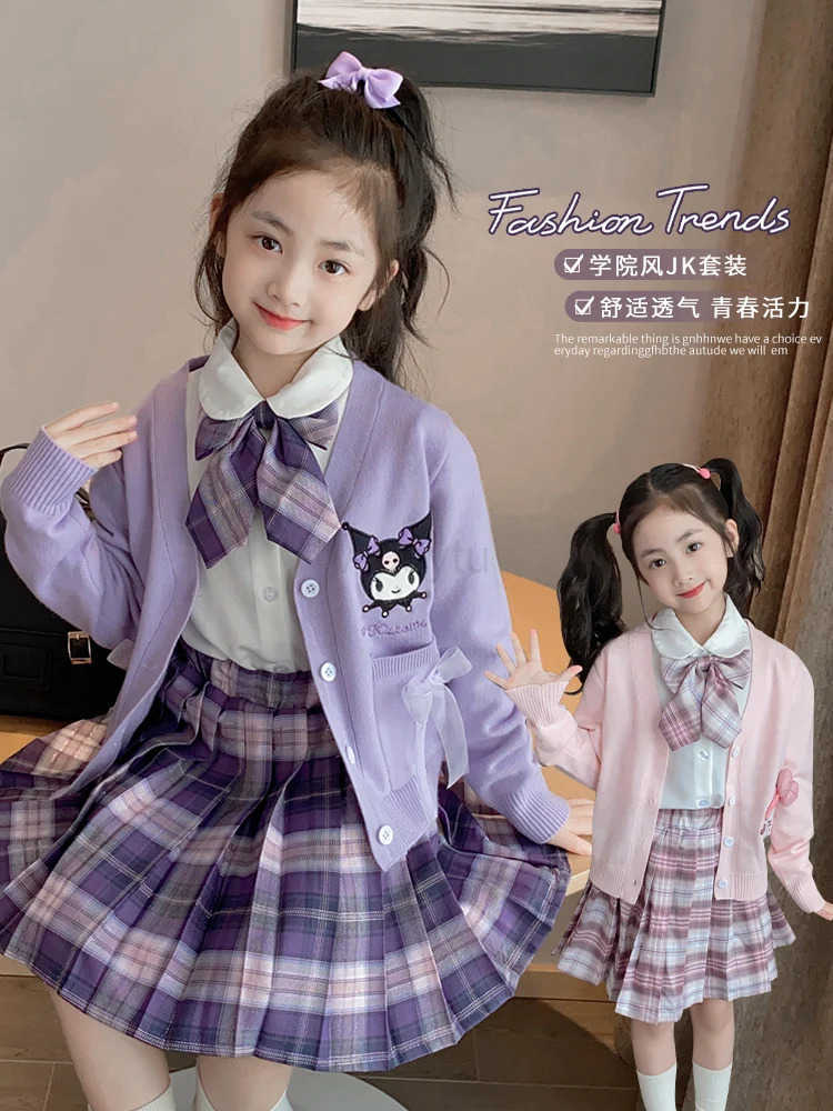 Sanrio kuromi new cartoon JK uniform college style suit skirt kawaii girls spring and autumn children girls creative holiday gift H251216