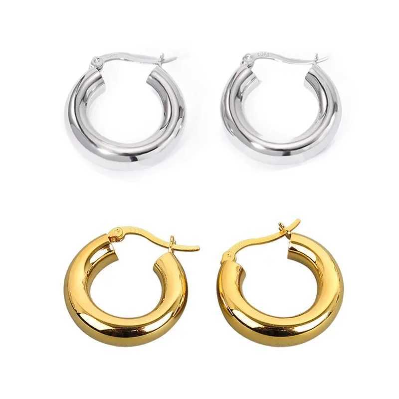 925 Sterling Silver Plated Gold Earrings 20mm Earrings Retro Hoop Earrings For Women French Fashion Earrings for women Gifts G251216